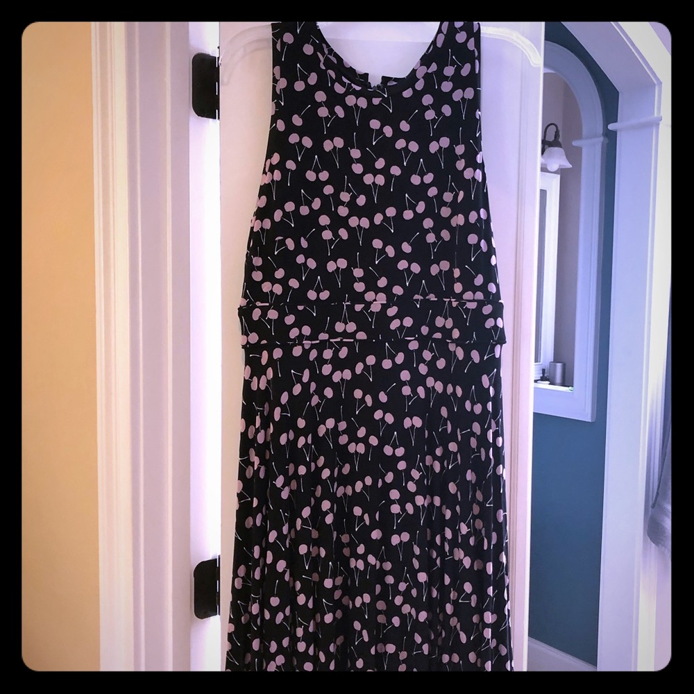 Loft cherry print dress size 10 NWT
